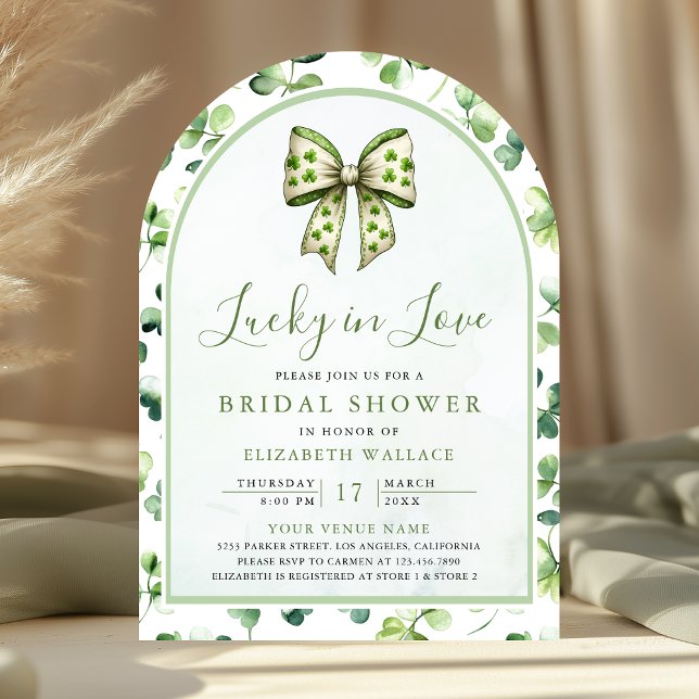 Invitation Fête de la Saint-Patrick Arc en Satin Vert Mariage (Créateur téléchargé)