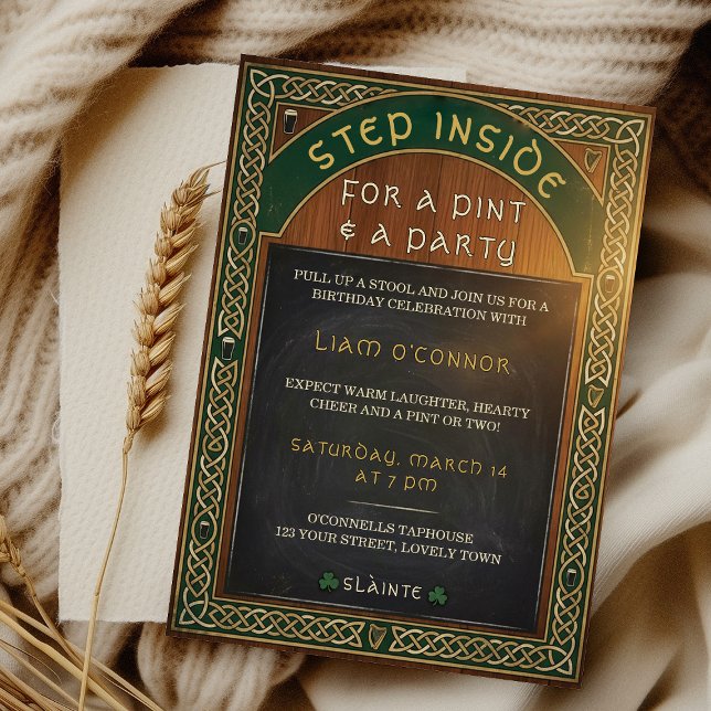 Invitation Fête de la Saint-Patrick Célébration irlandaise Fê (Irish birthday party invitation or st patrick's day celebration - available as printed and download)