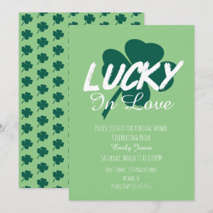 Invitation Fête de la Saint-Patrick Chanceux en Amour Vert En