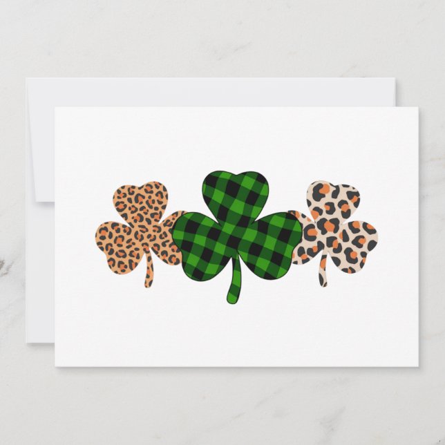 Invitation Fête de la Saint-Patrick Chanceux Irlandais Vert C (Devant)