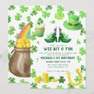Invitation Fête de la Saint-Patrick Fête d'anniversaire