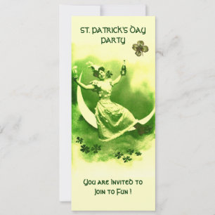 INVITATION FÊTE DE LA SAINT-PATRICK PARTIE LUNE DAME AUX TRÈF
