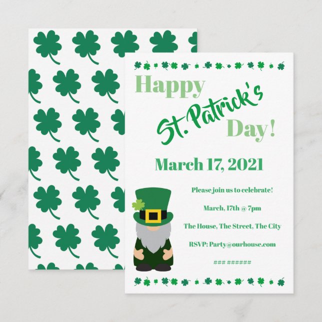 Invitation Fête de la Saint-Patrick Rassemblement (Devant / Derrière)