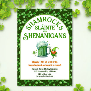 Invitation Fête de la Saint-Patrick Shamrocks Shenanigans