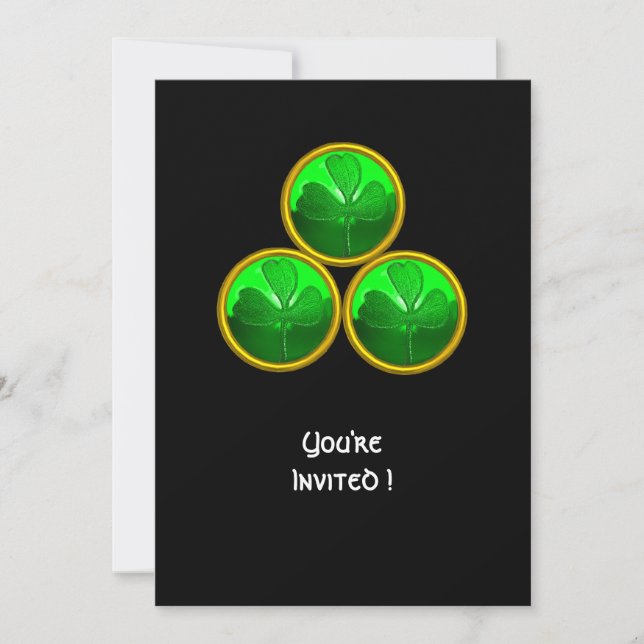 INVITATION FÊTE DE LA SAINT-PATRICK TRÉFLE TRINITÉ (Devant)
