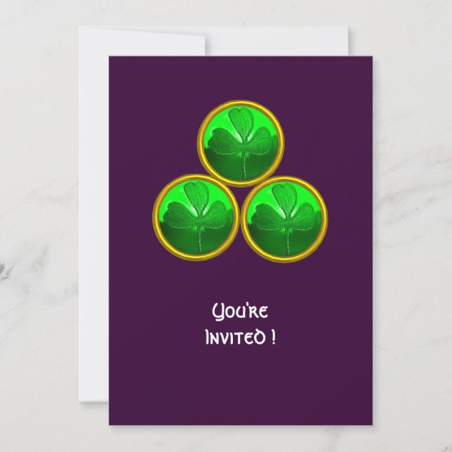 INVITATION FÊTE DE LA SAINT-PATRICK TRÉFLE TRINITÉ (Devant)
