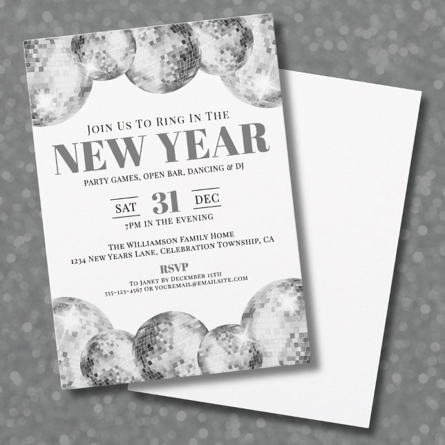 Invitation Fête de la Saint Sylvestre (New Year's Eve Celebration Party Invitation)