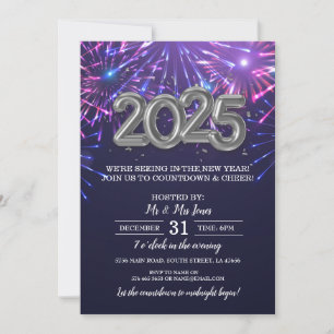 Invitation Fête de la Saint Sylvestre Black Gold