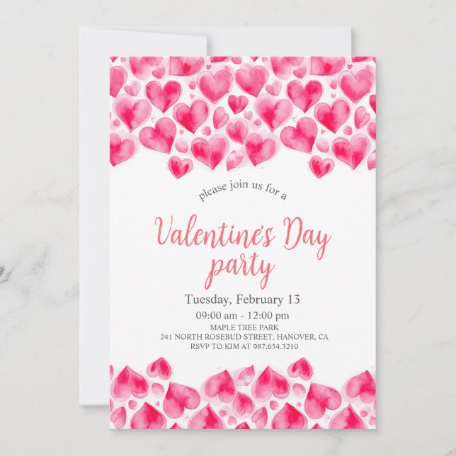 Invitation Fête de la Saint-Valentin (Devant)