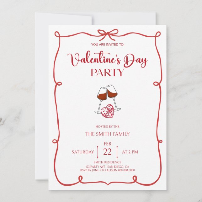 Invitation Fête de la Saint-Valentin (Devant)