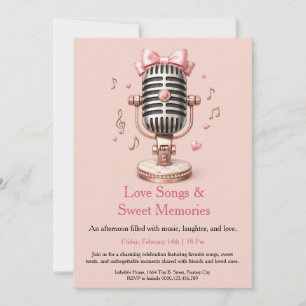 Invitation Fête de la Saint-Valentin avec des notes d'amour e