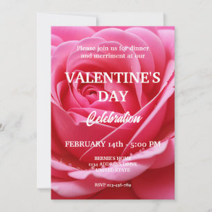 INVITATION FÊTE DE LA SAINT-VALENTIN AVEC ROSE ROUGE