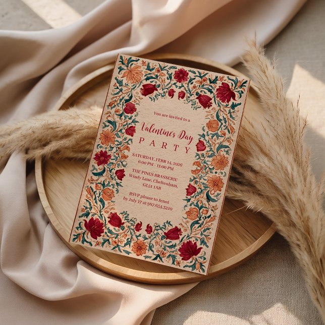 Invitation Fête de la Saint-Valentin botanique antique (Créateur téléchargé)