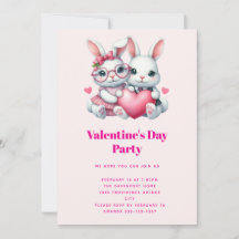Fête de la Saint-Valentin de lapins mignons partag