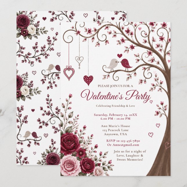 Invitation Fête de la Saint-Valentin en Bourgogne (Devant / Derrière)