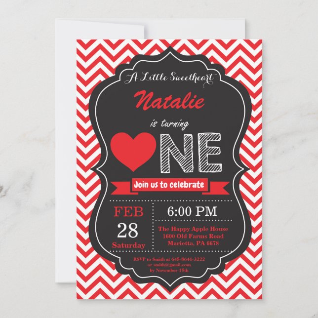 Invitation Fête de la Saint-Valentin Notre Petit Chéri (Devant)