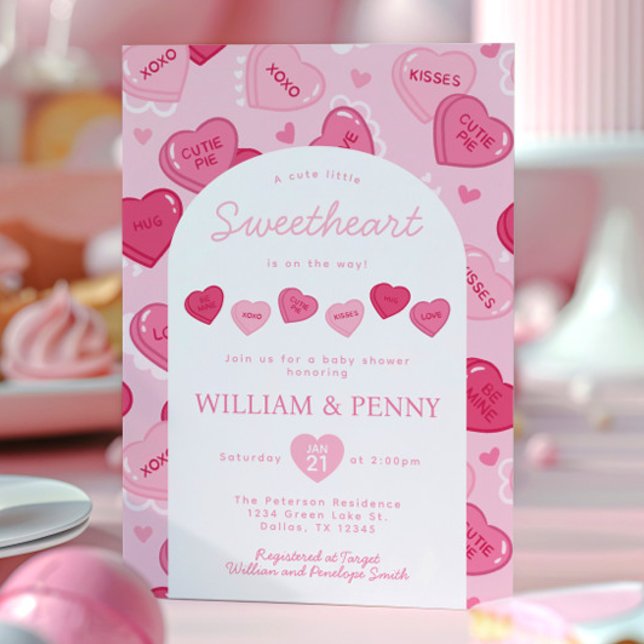 Invitation Fête de la Saint-Valentin pour bébé - Bonbons (Créateur téléchargé)