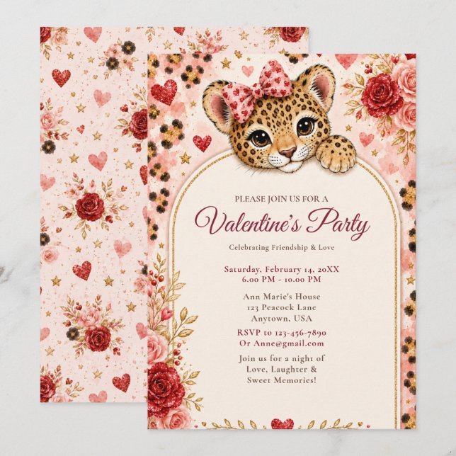 Invitation Fête de la Saint-Valentin sauvage (Devant / Derrière)