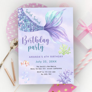 Invitation Fête de la Sirène 4 Anniversaire sous la Sirène de