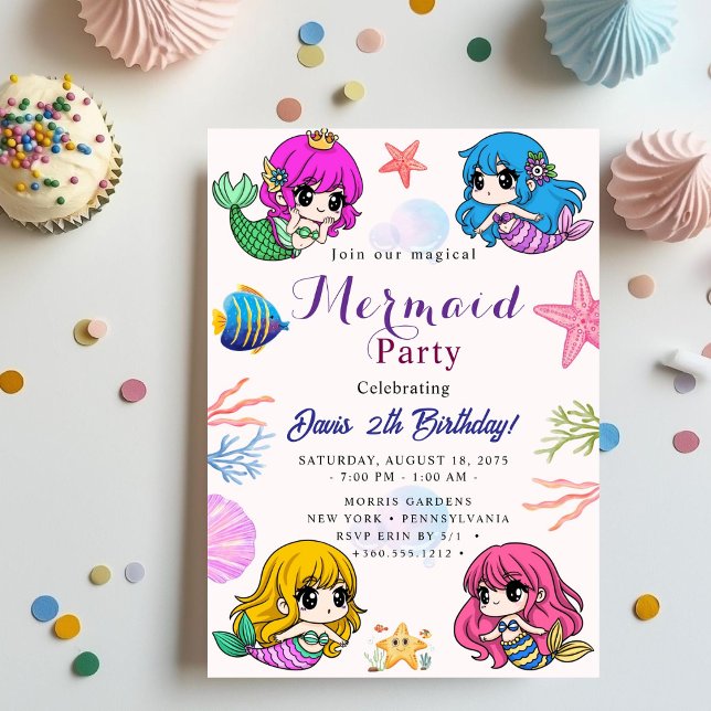 Invitation Fête de la sirène Bash (Créateur téléchargé)