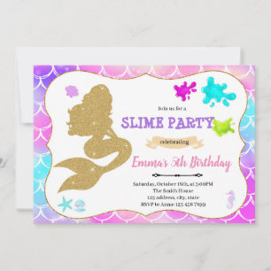 Invitation Fête de la sirène fleur d'anniversaire