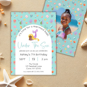 Invitation Fête De La Sirène Sous La Mer Photo