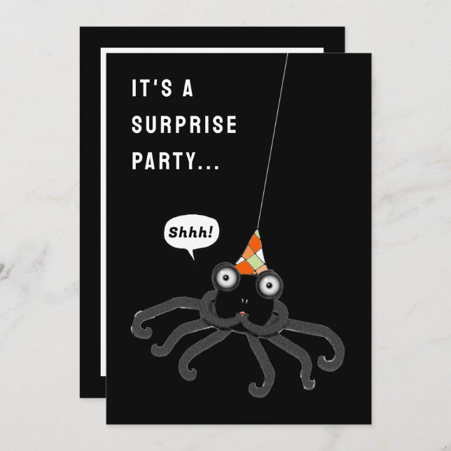 Invitation Fête de la surprise d'anniversaire d'Halloween (Devant / Derrière)