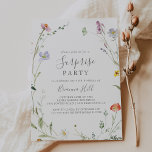 Invitation Fête de la surprise florale Wild Multicolor<br><div class="desc">Cette invitation à la fête florale multicolore sauvage est parfaite pour un anniversaire moderne,  une retraite ou toute fête surprise. Le design est composé de fleurs élégantes rose aquarelle,  rousse,  violette,  marine et blanche avec des feuilles vert émeraude.</div>