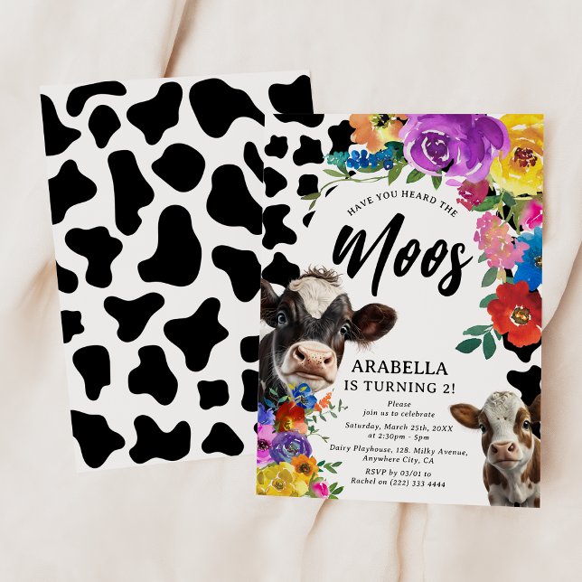 Invitation Fête de la Vache Florale 'Avez-vous entendu les MO (Créateur téléchargé)