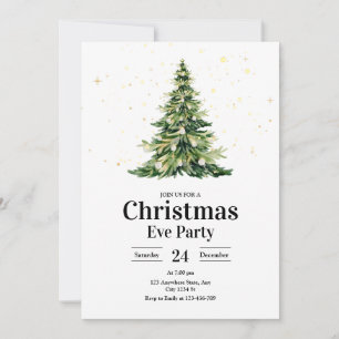 Invitation Fête de la veille de Noël moderne minimaliste