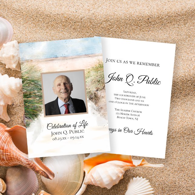 Invitation Fête de la vie à l'aquarelle de la plage naturelle (Créateur téléchargé)