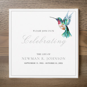 Invitation Fête de la vie des colibris d'aquarelle