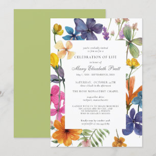 Invitation Fête de la vie Dusty Boho été Floral