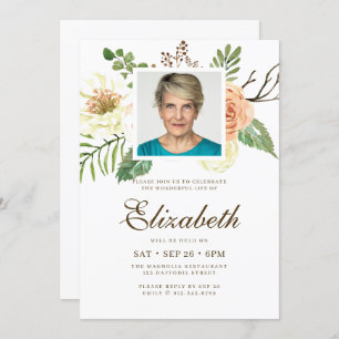 Invitation Fête de la vie en florale d'aquarelle moderne