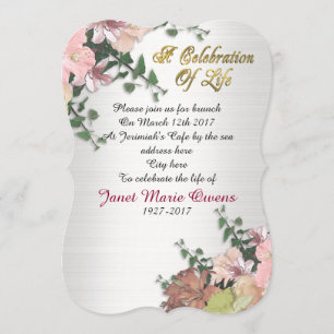 Invitation Fête de la vie Fleurs d'invitation et Ivy