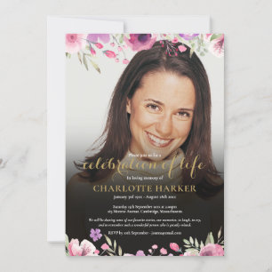 Invitation Fête de la vie Floral Blush Pink Photo