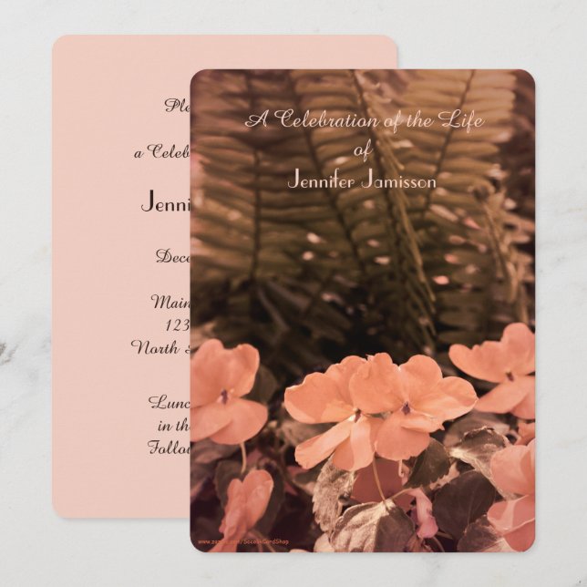 Invitation Fête de la vie Invitation, Fleurs Pastel (Devant / Derrière)