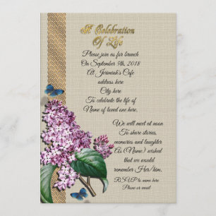 Invitation Fête de la vie Lilacs