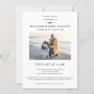 Invitation Fête de la vie Photo Farewell Funeral Service