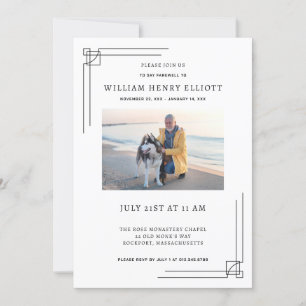 Invitation Fête de la vie Photo Farewell Funeral Service