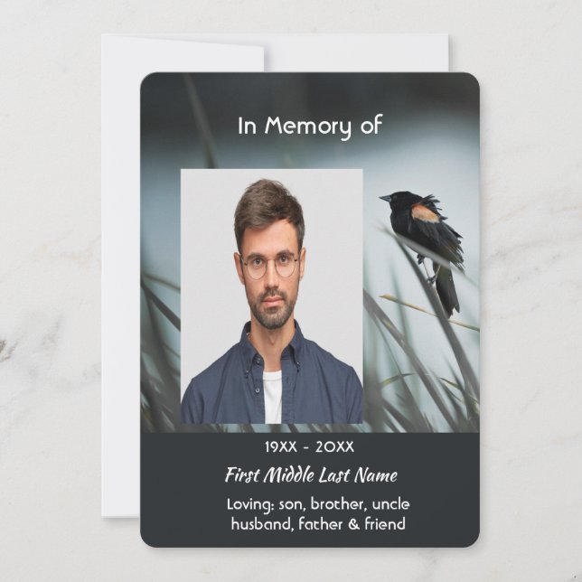 Invitation Fête de la vie Service de l'aile rouge Blackbird (Devant)