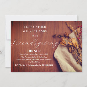 Invitation Fête De L'Action D'Ami Dîner D'Action De Merci Aut