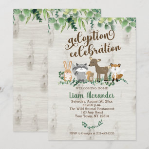 Invitation Fête de l'adoption Fête prénatale Animaux de la fo