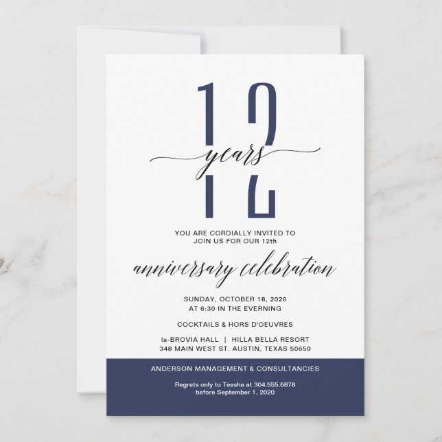 Invitation Fête de l'anniversaire d'affaires de la Marine mod (Devant)