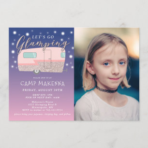 Invitation Fête de l'anniversaire de Glamping