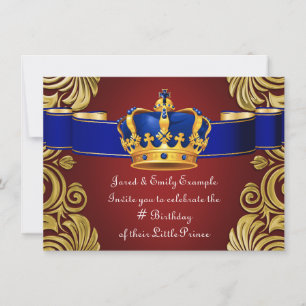 Invitation Fête de l'anniversaire de la Couronne royale
