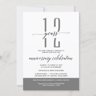 Invitation Fête de l'anniversaire de la fête des affaires gri