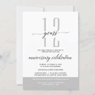 Invitation Fête de l'anniversaire de la fête des affaires gri