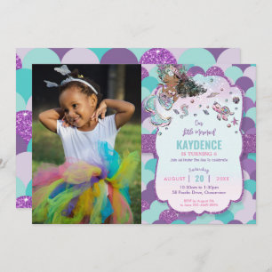 Invitation Fête de l'anniversaire de la Sirène afro-américain