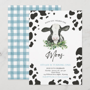 Invitation Fête de l'anniversaire de la vache Ferme du ranch